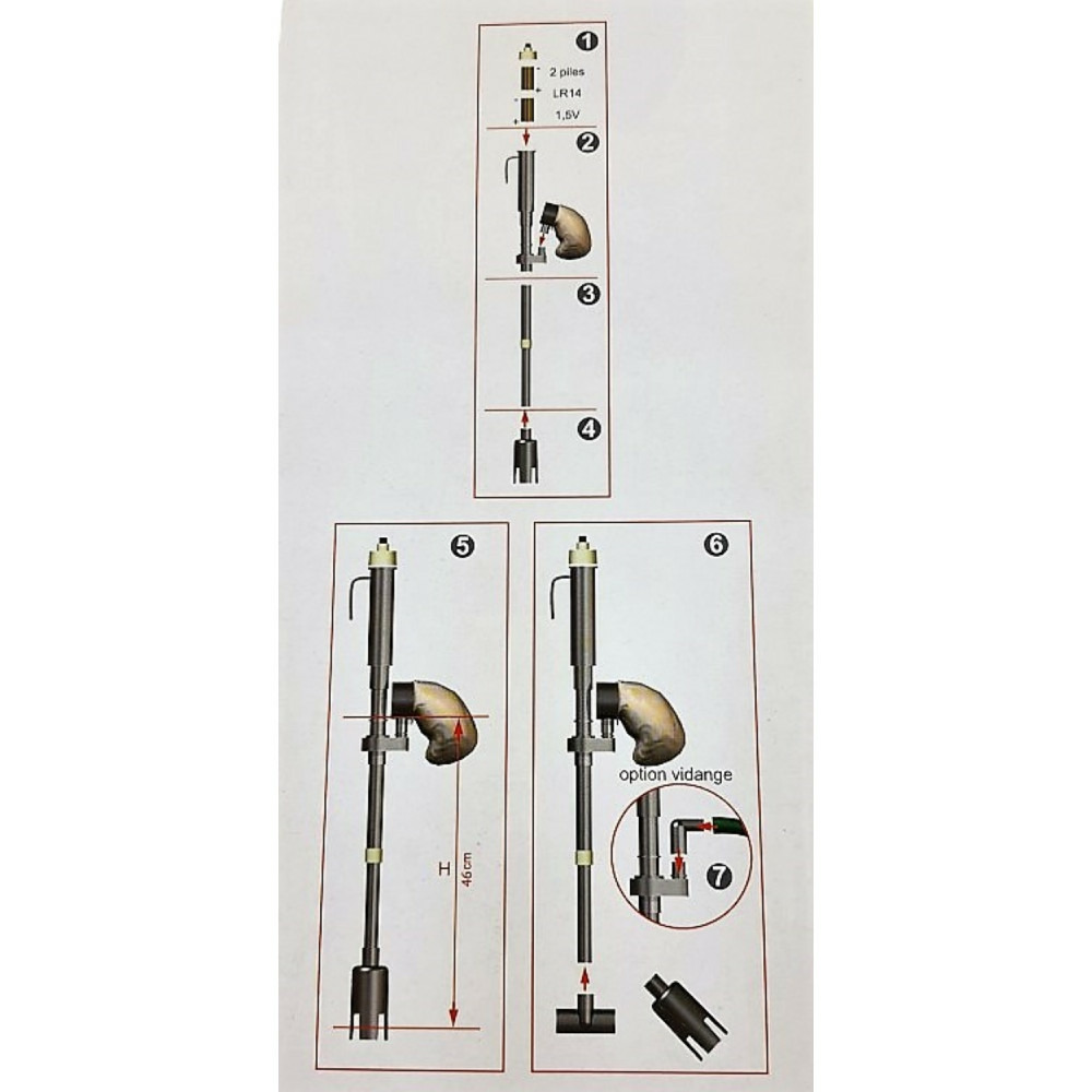 Aspirateur à piles télescopique 46 cm, pour aquarium