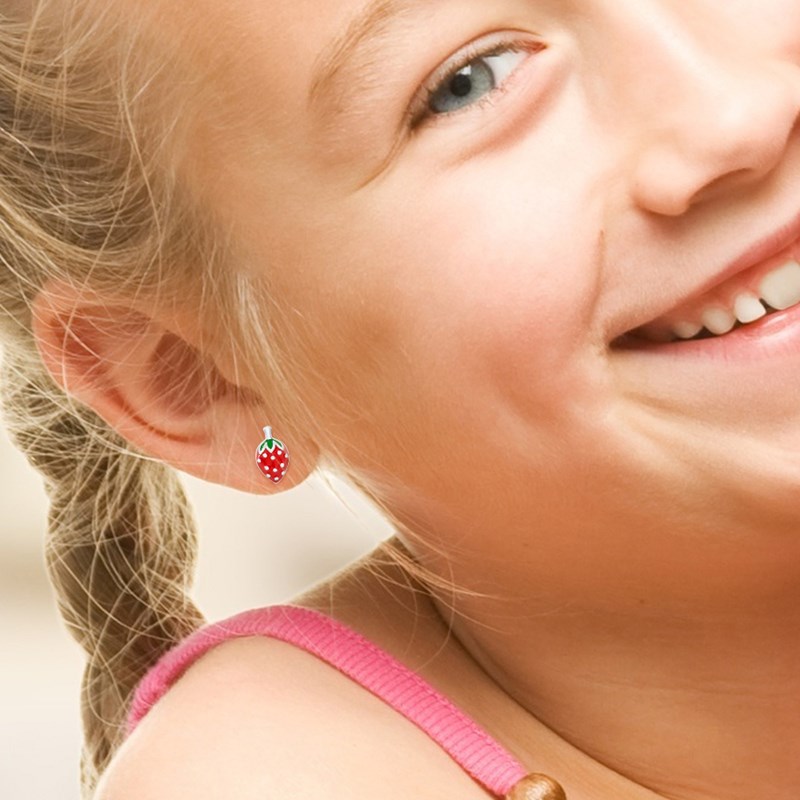 Boucles d'Oreilles FRAISE - Argent 925