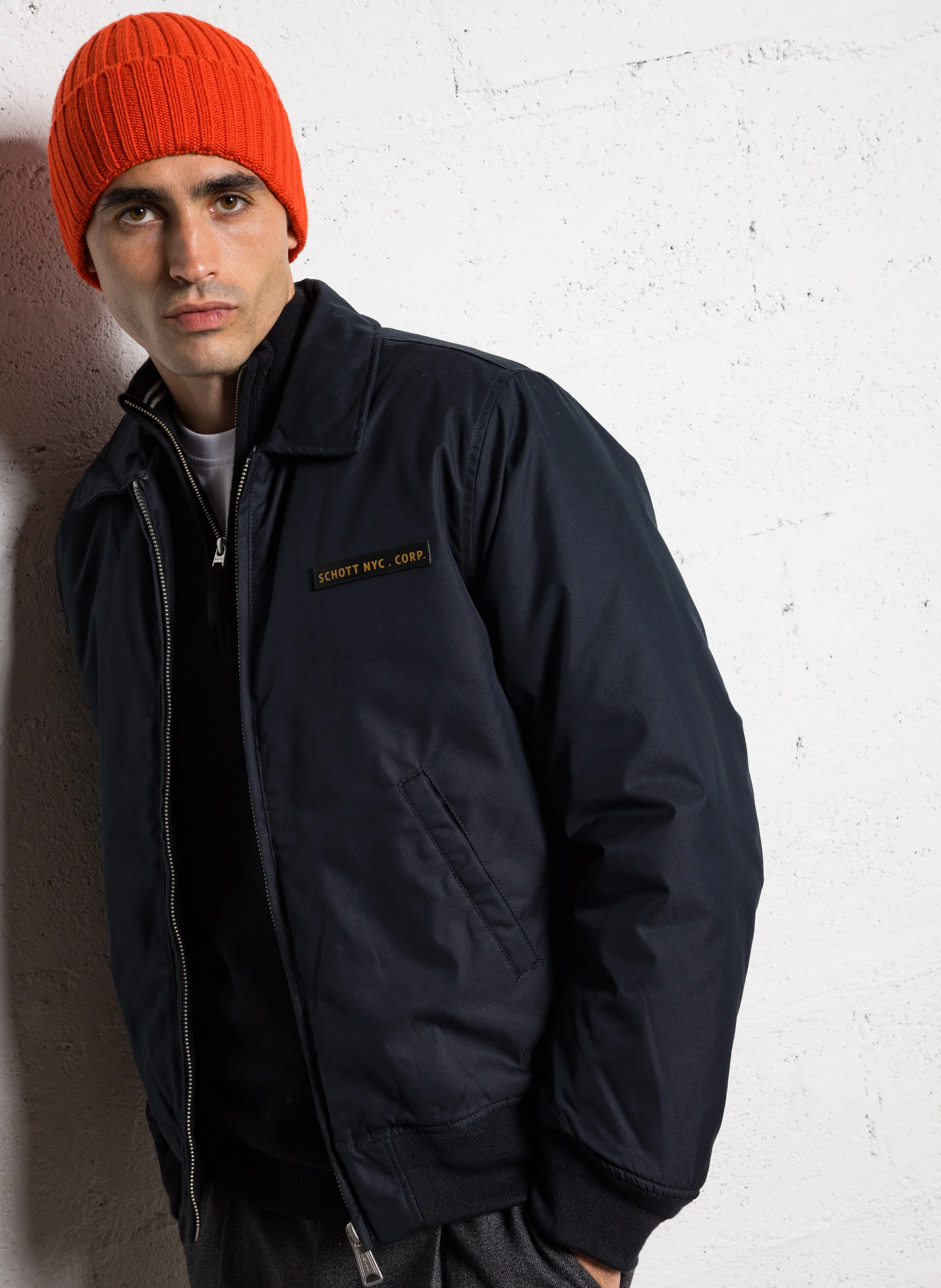 Blouson aviateur à col amovible | Bleu