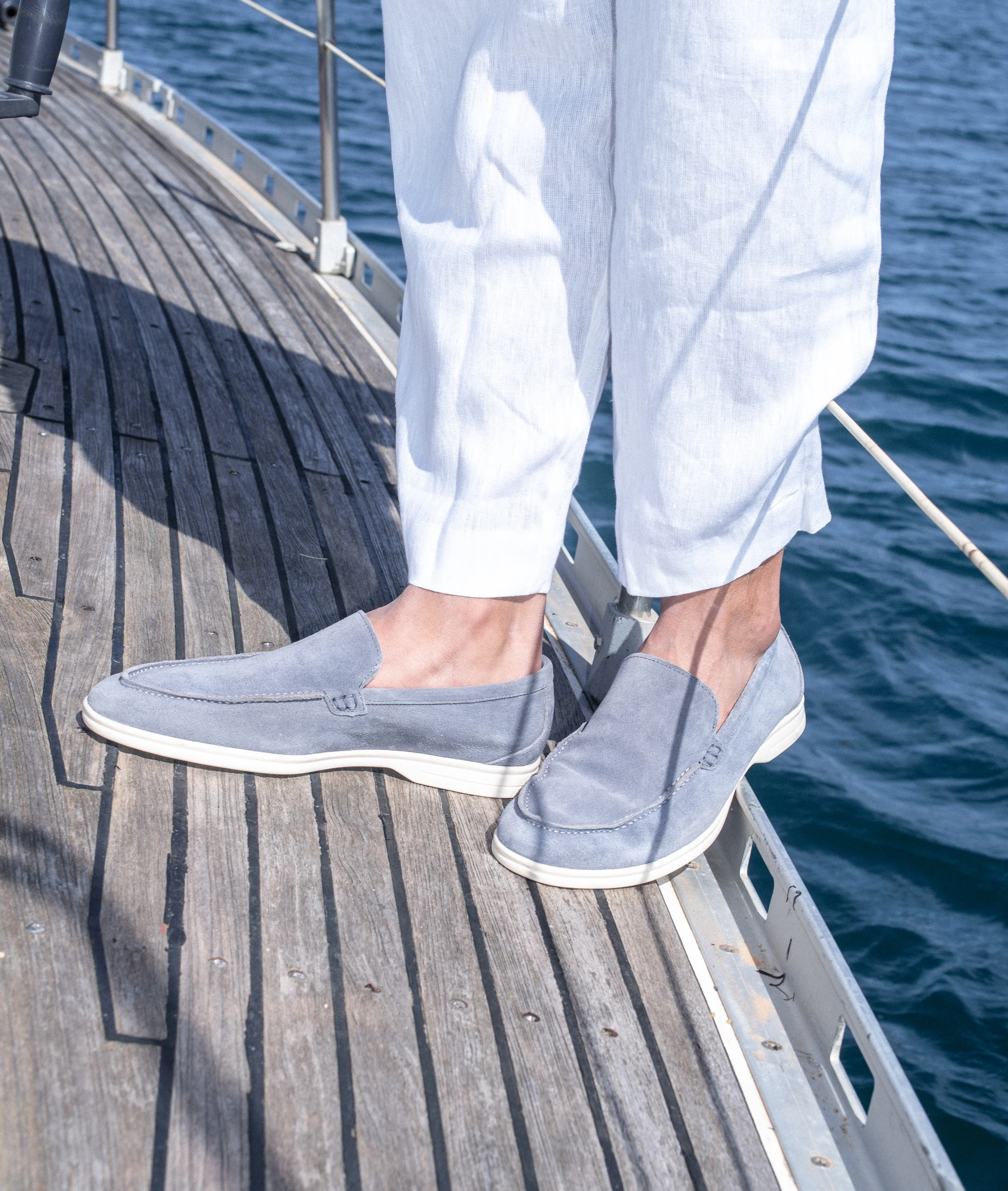 Momy-Mocassin en veau velours gris