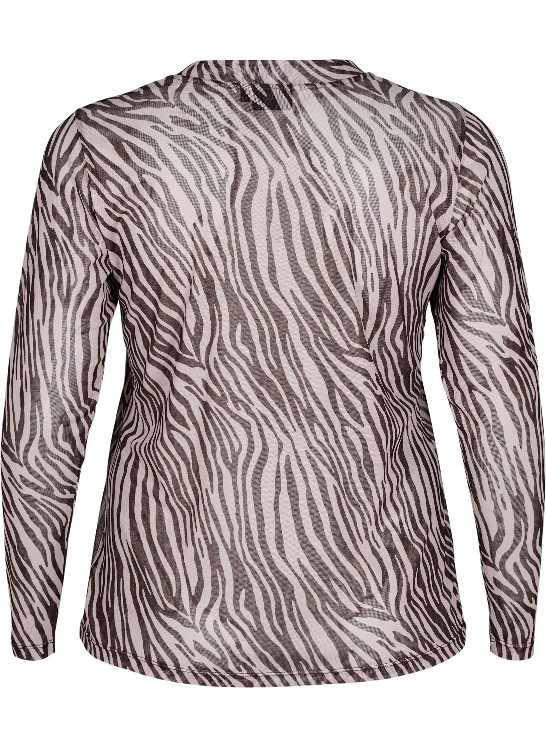 Mesh bluse med zebramønster