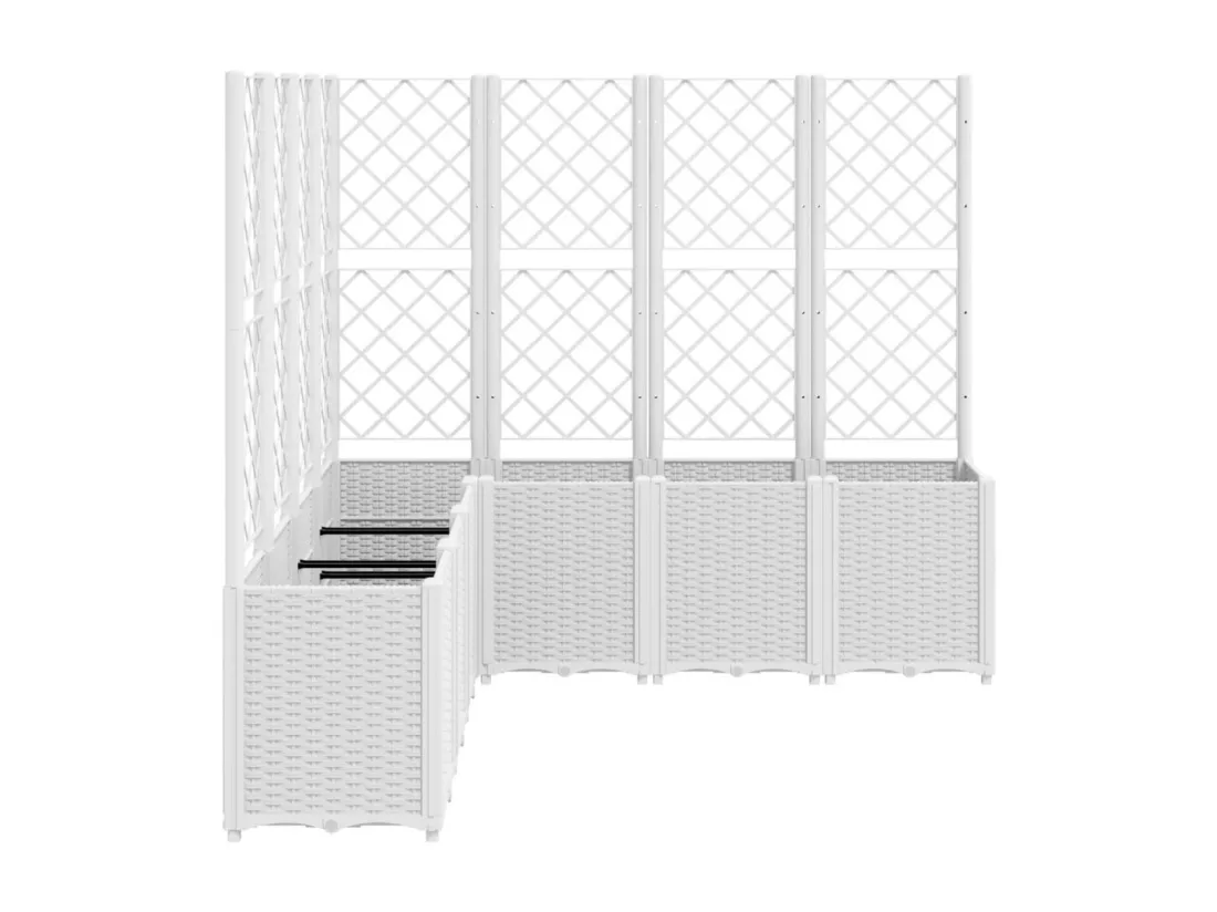 Jardinière bac lit surélevé blanche 160 x 160 x 140 cm 02_0038258