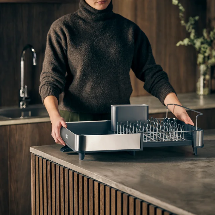 Joseph Joseph - Rethink your Sink Set, Seifenspender und Abtropfgestell, grau