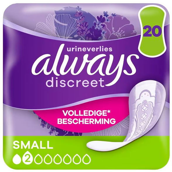 Always Discreet Voor Urineverlies Small 20 Stuks