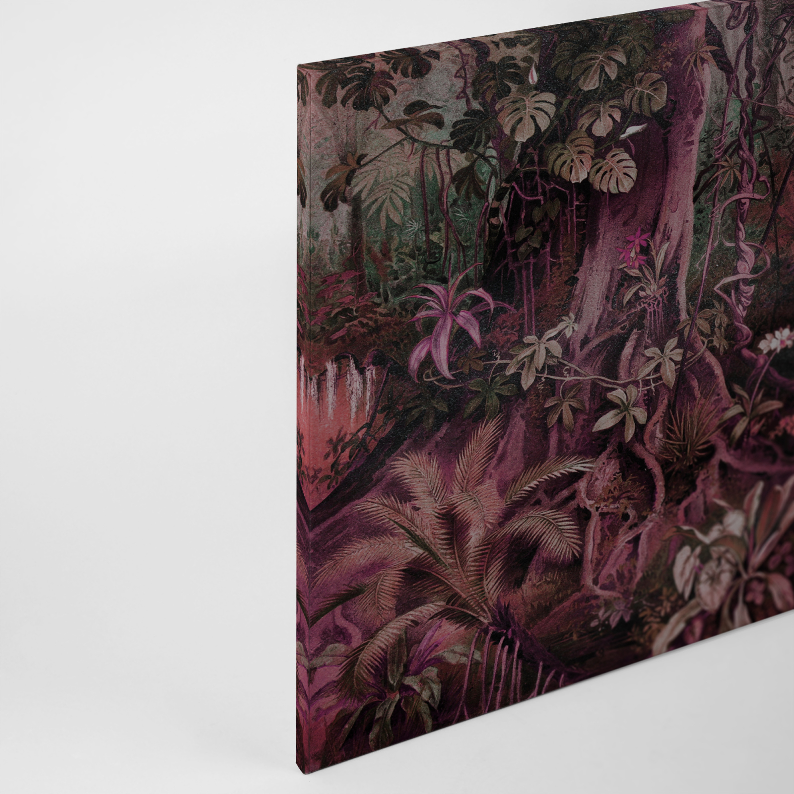 Leinwandbild DSCHUNGEL - rot-pink - 90x60 cm
