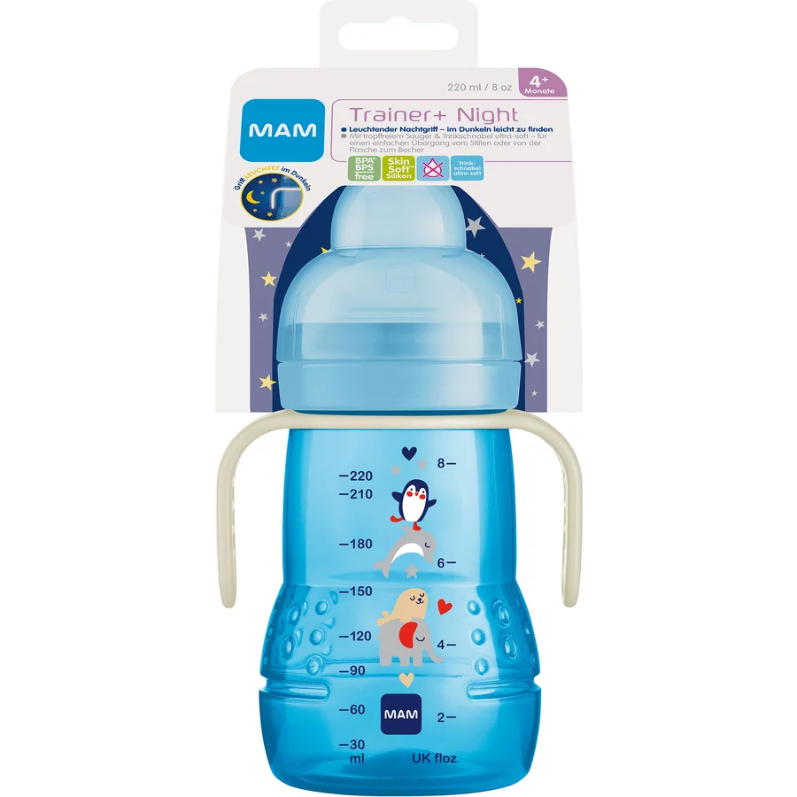MAM Trinklernflasche Trainer+Night,, 220 ml, Elefant
