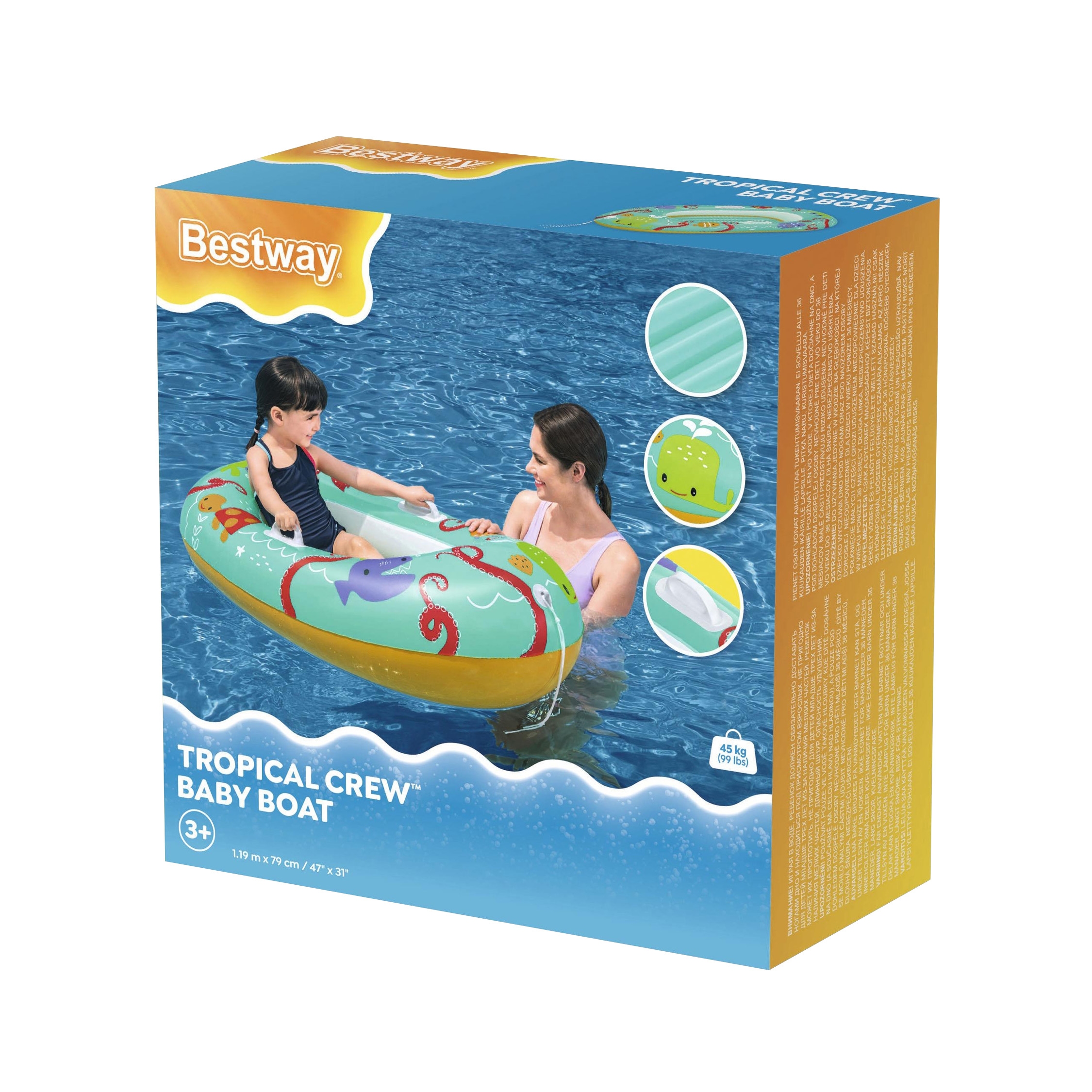 Schlauchboot für Kinder Tropical Crew 110 cm