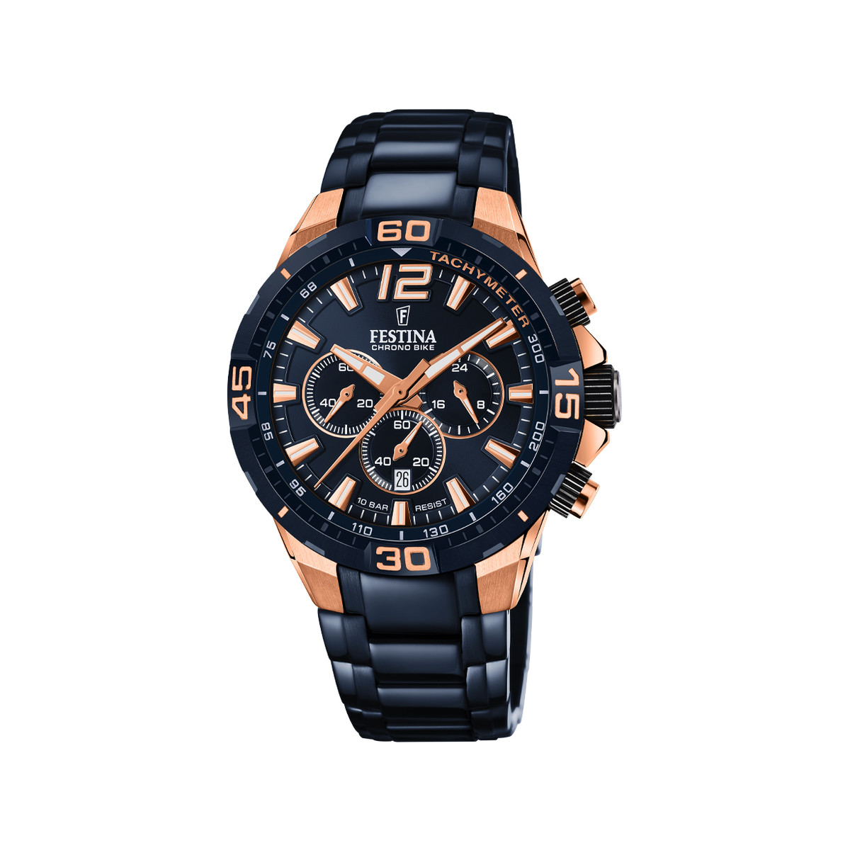 Montre Festina homme chronographe acier bleu