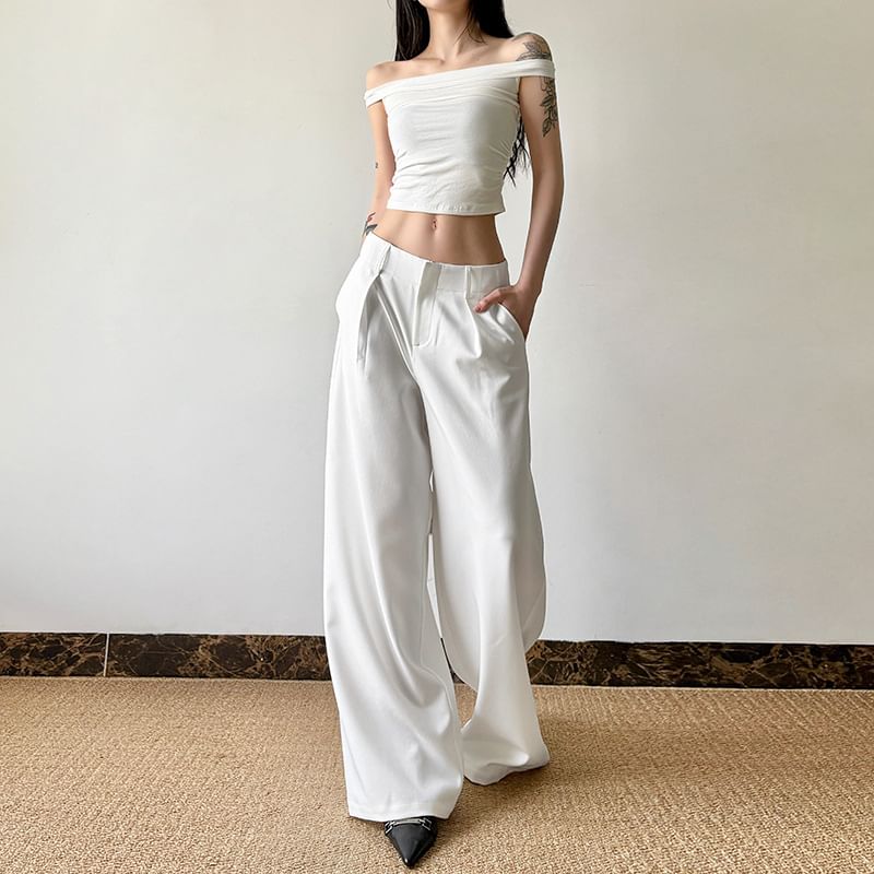 Sosana - Hoge taille, losse, wijde broek