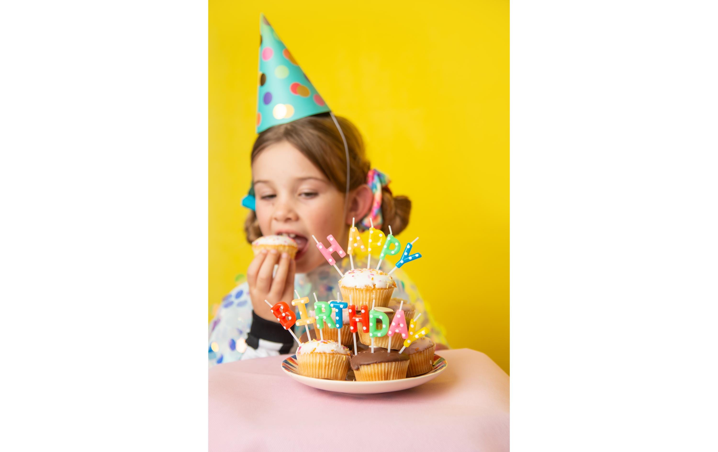 Kerze Happy Birthday 2.5 cm, MehrfarbigBunte Geburtstagskerzen
