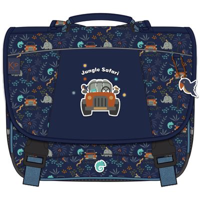 Cartable KIP Jungle 36 cm - 2 compartiments - bleu - Kid'Abord