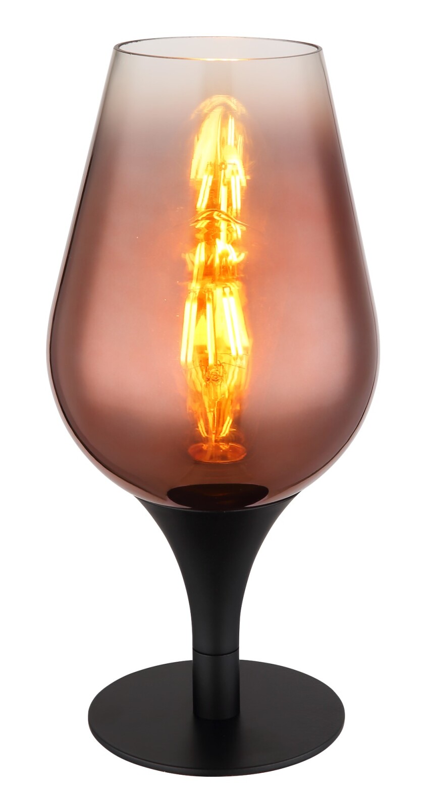 Tischleuchte - schwarz matt - kupferfarben - 31 cm