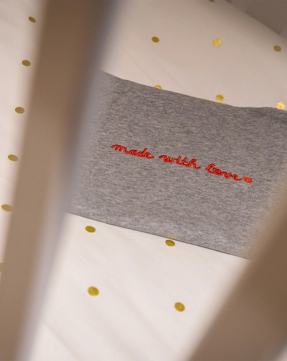 Jersey-Bettwäsche DOTS (100x140/40x60) in weiß/gold
