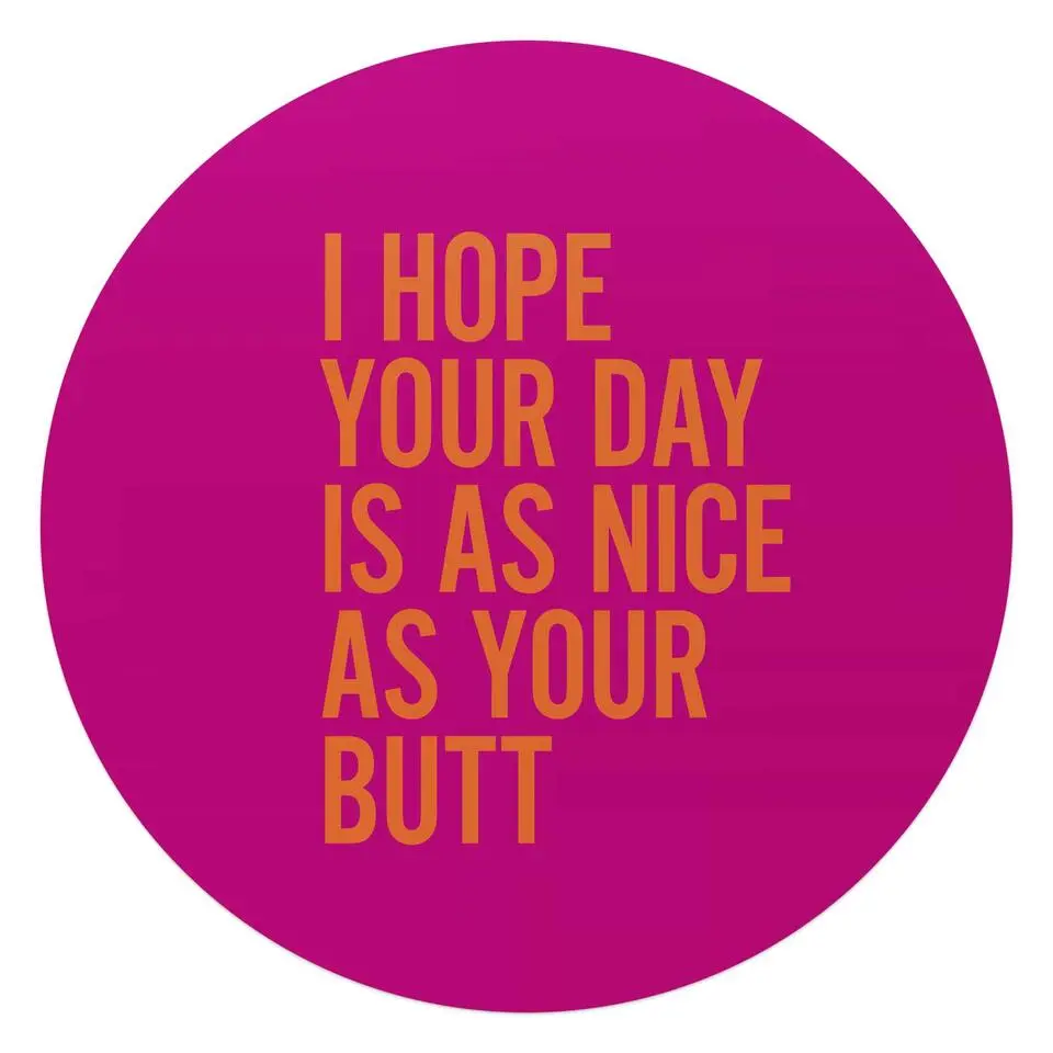 Glasschilderij Have a nice day - Ø 70cm - Roze