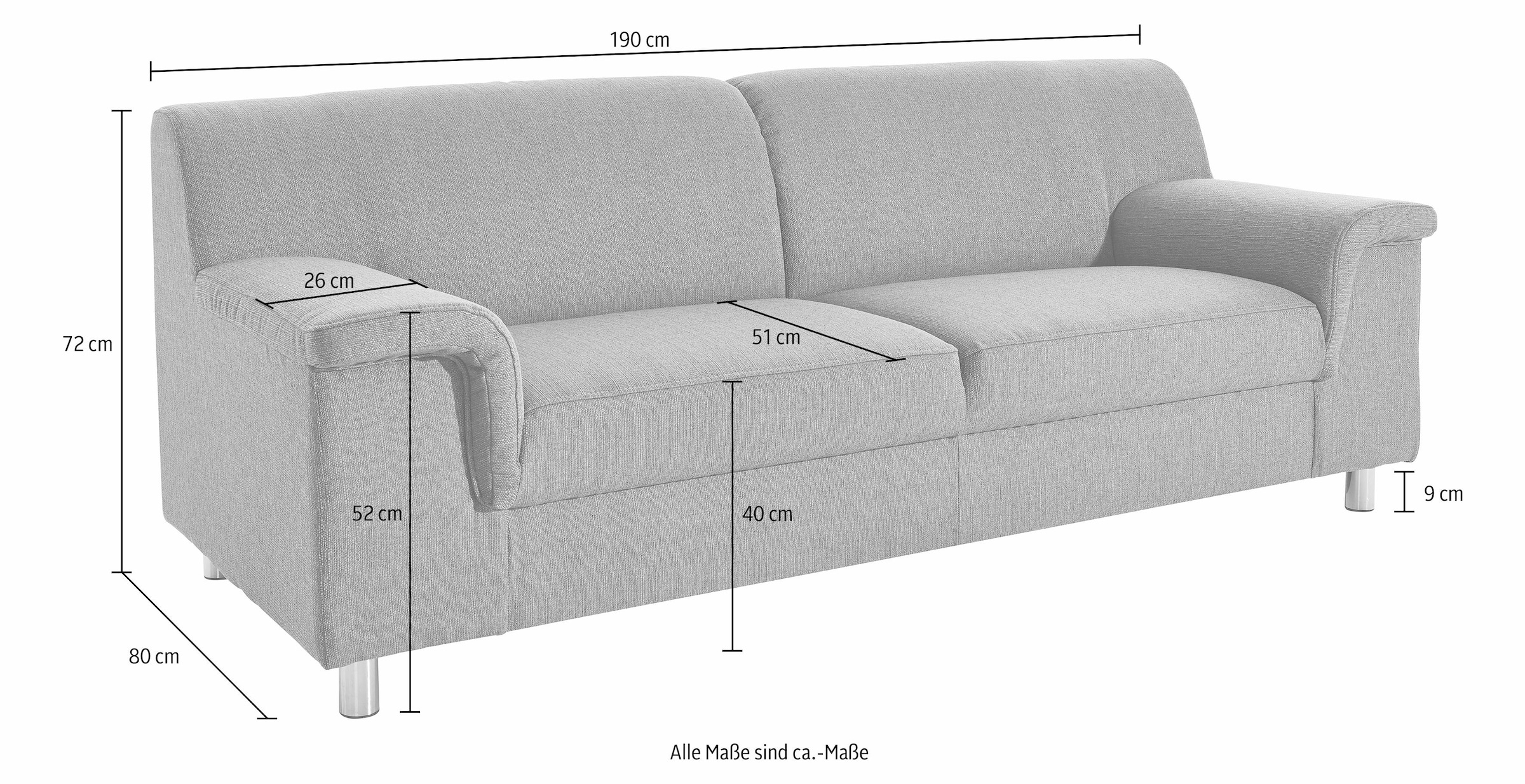 INOSIGN 2,5-Sitzer »Jamie zeitlos elegant, klares Design, komfortabel«