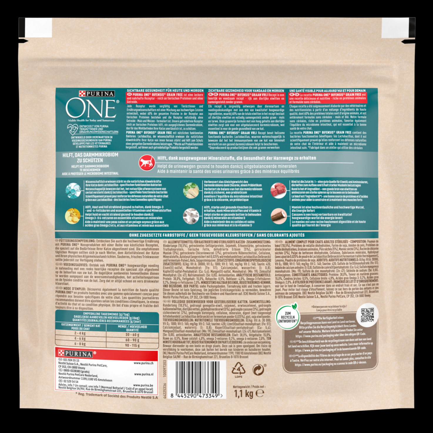 Purina ONE Trocken-Katzenfutter Grain Free Sterilcat Rind