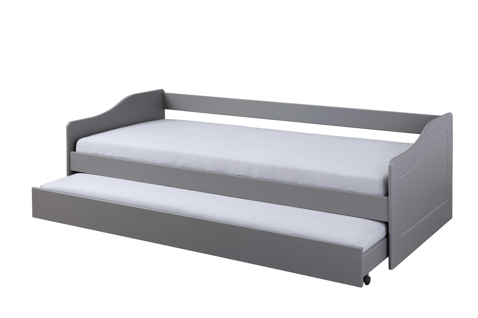 Funktionsbett LEONIE 23 - grau - Massivholz - 2x 90x200 cm