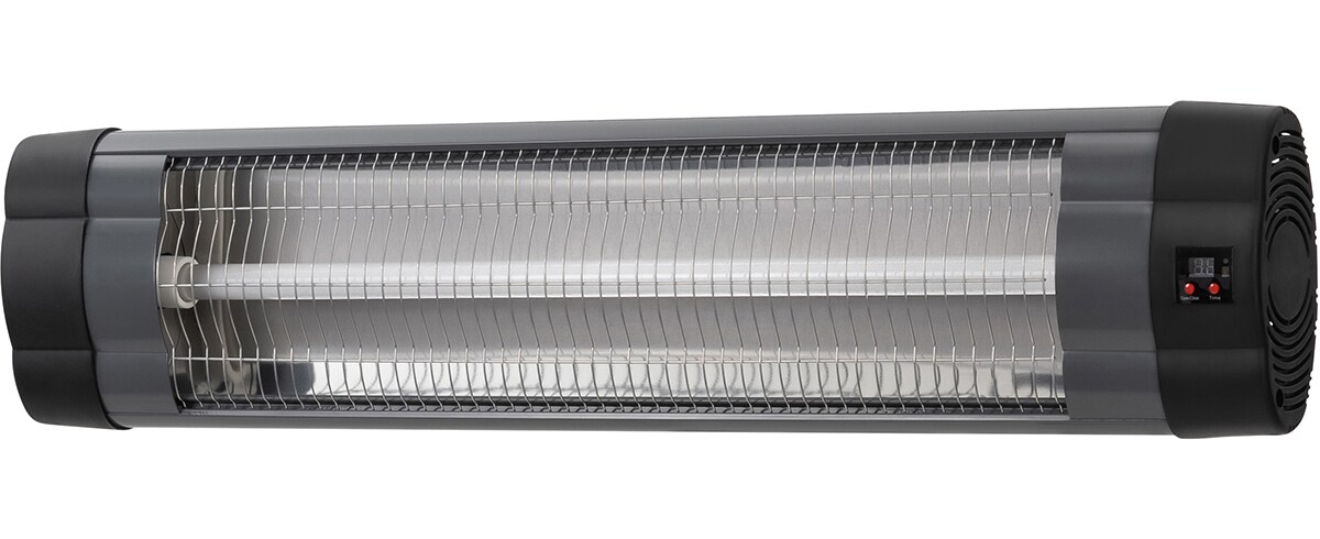 Heidenfeld Infrarot-Heizstrahler IH100, mit Stativ, 850-2500 Watt, Fernbedienung, Edelstahl, Timer