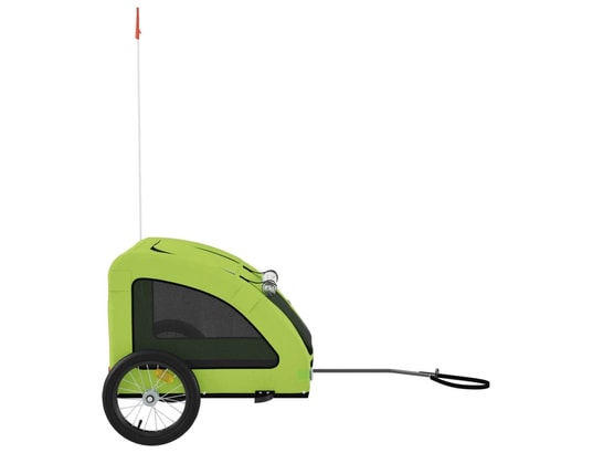 VIDAXL - Remorque de vélo pour chien vert tissu oxford et fer