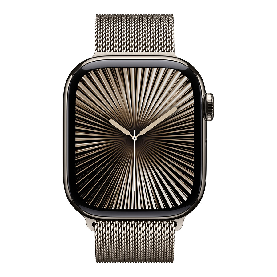 Apple Watch Series 10 GPS + Cellular - Titane Naturel - Bracelet Milanais - 42 mm