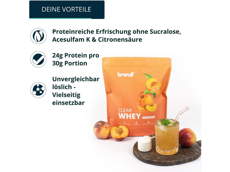 Brandl-Nutrition Pulver Clear Whey Pfirsich 800 g Protein-Pulver
