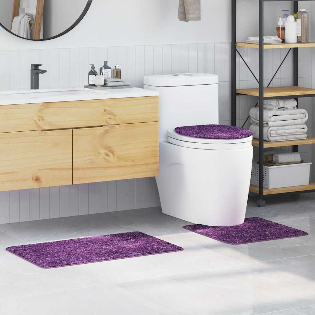 vidaXL Antislip badmattenset 3-delig paars