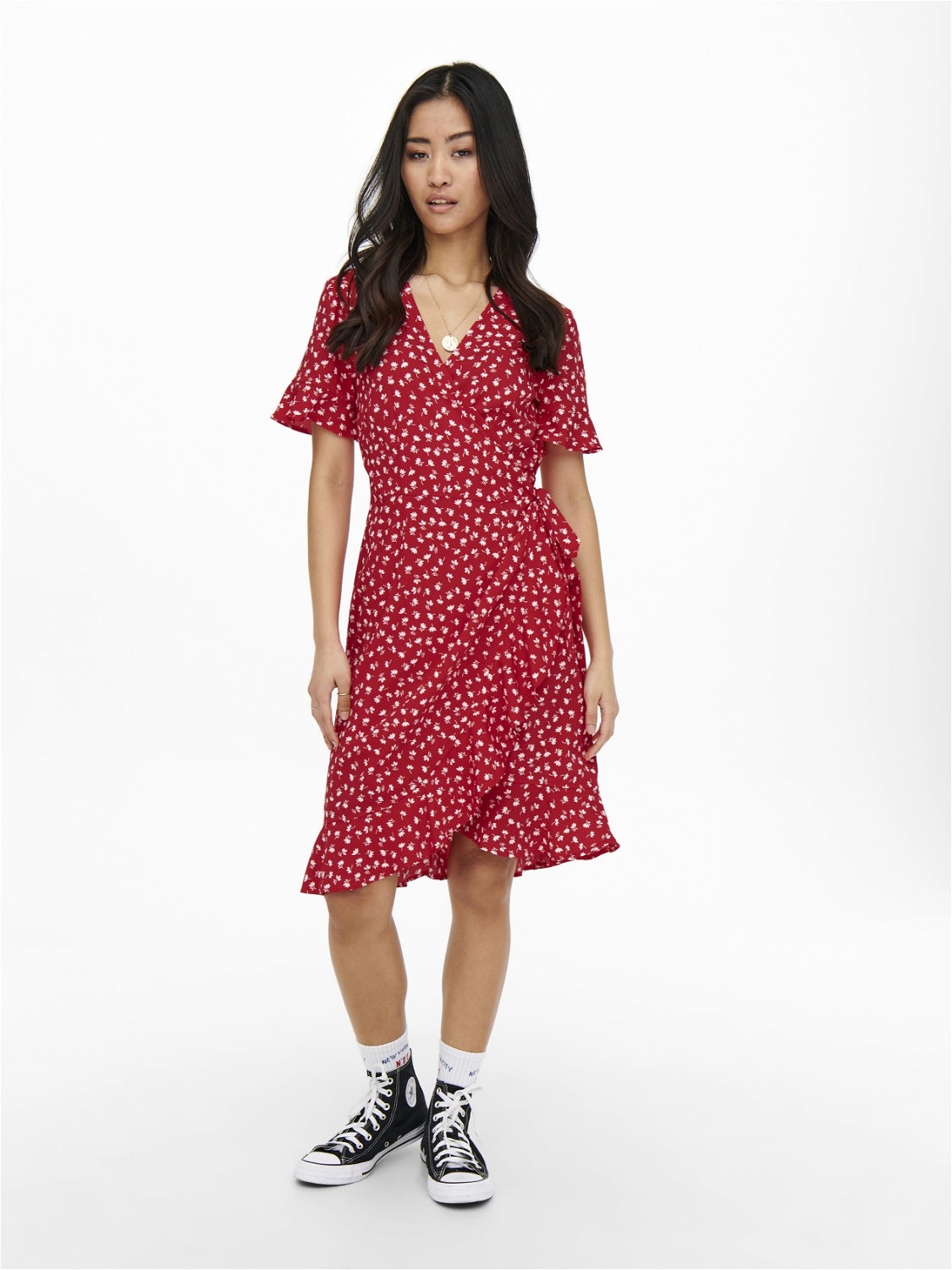ONLOLIVIA Kurzes Kleid Mars Red