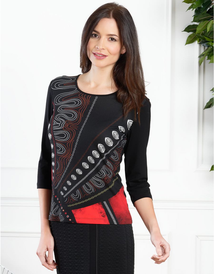 T-shirt noir fantaisie