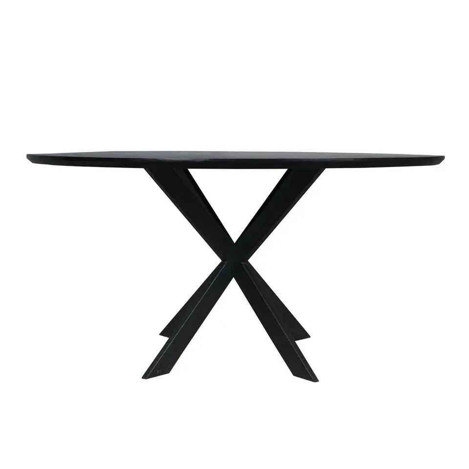 Eettafel Zwart Hout - 150x150x76cm - Ferris
