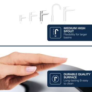 Grohe Dice wastafelmengkraan M-Size Push open Chroom