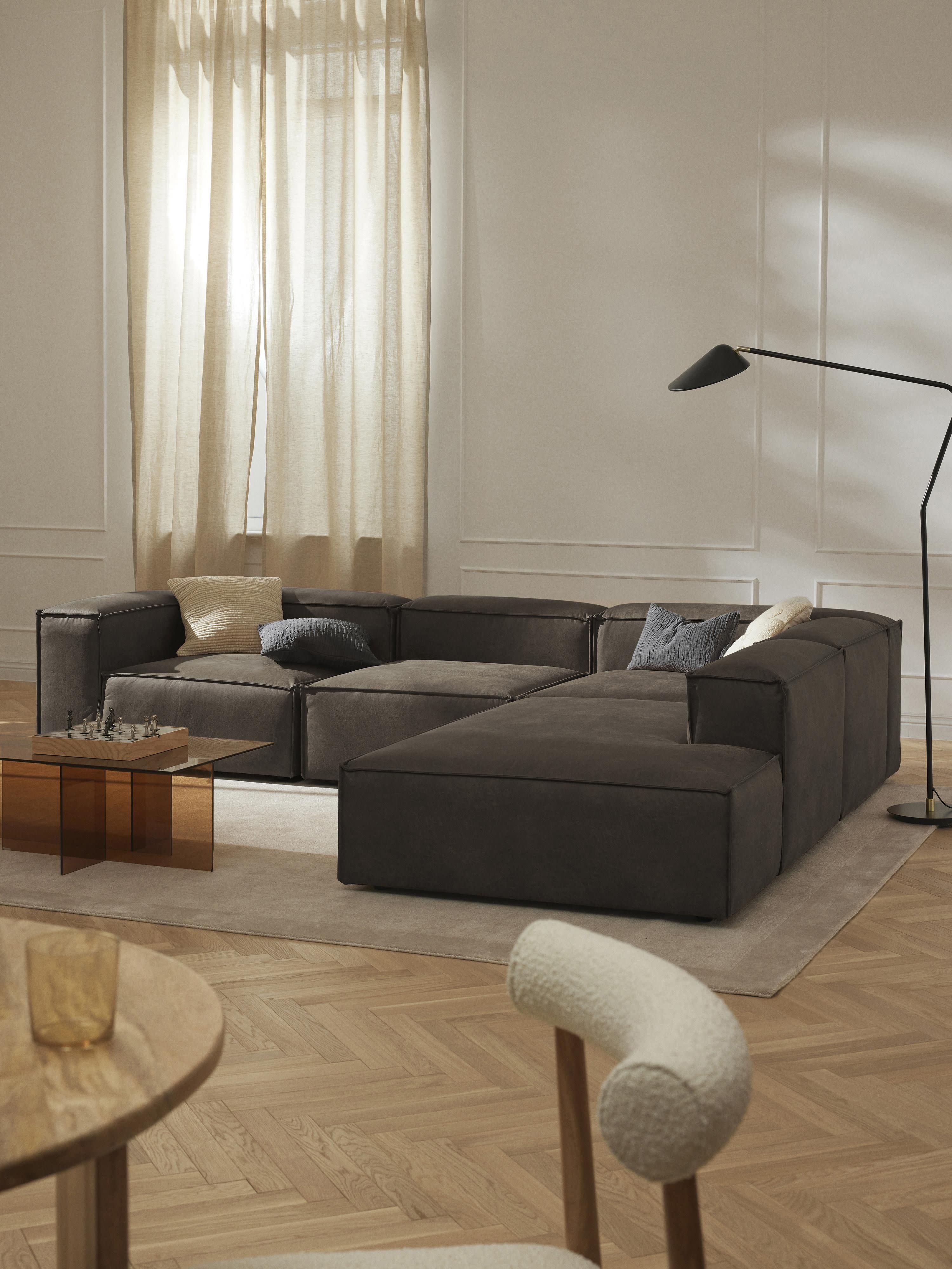 Chaise longue module Lennon van gerecycled leer