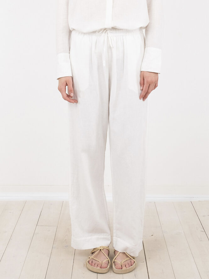 Neo Noir Sonar Linen Pants White
