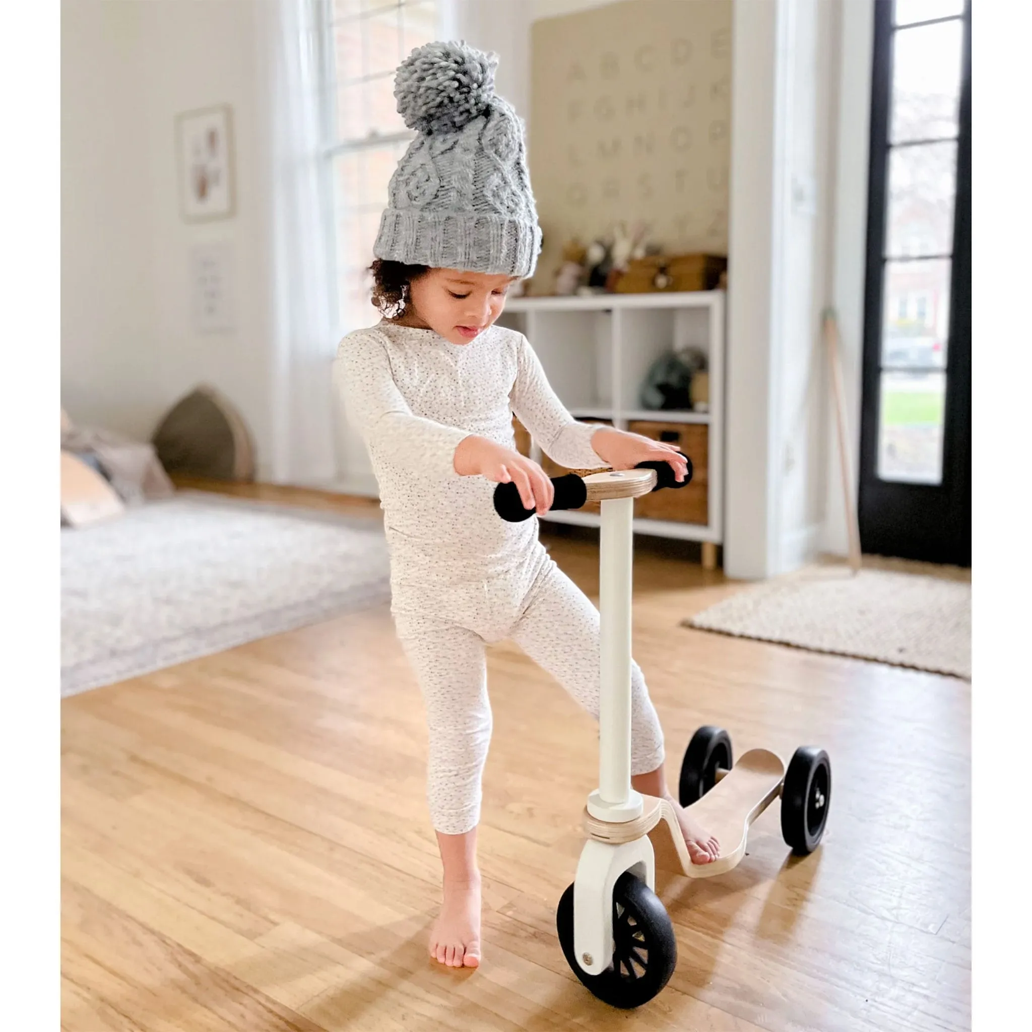 Kinderfeets Trottinette Kinderscooter - Naturel  Blanc