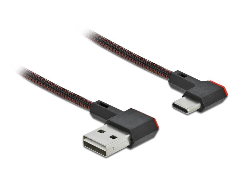 Delock USB 2.0-Kabel EASY USB USB A - USB C 2 m Delock EASY-USB 2.0 Kabel Typ-A Stecker zu USB Type-C Stecker gewinkelt links / rechts 2 m schwarz