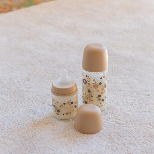Biberon verre 120ml tétine SXPro S Wonderland Beige - SUAVINEX