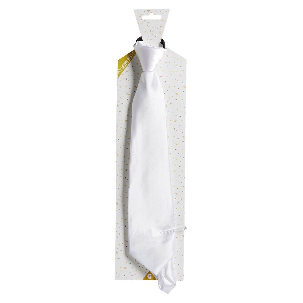 Cravate fantaisie noire ou blanche L47cm