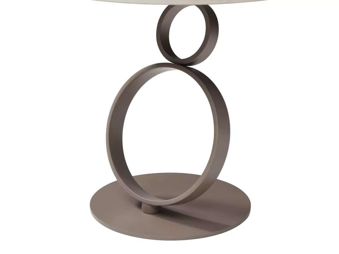 Table d'appoint en céramique et métal taupe - Effet marbre blanc - JOLINE de Maison Céphy