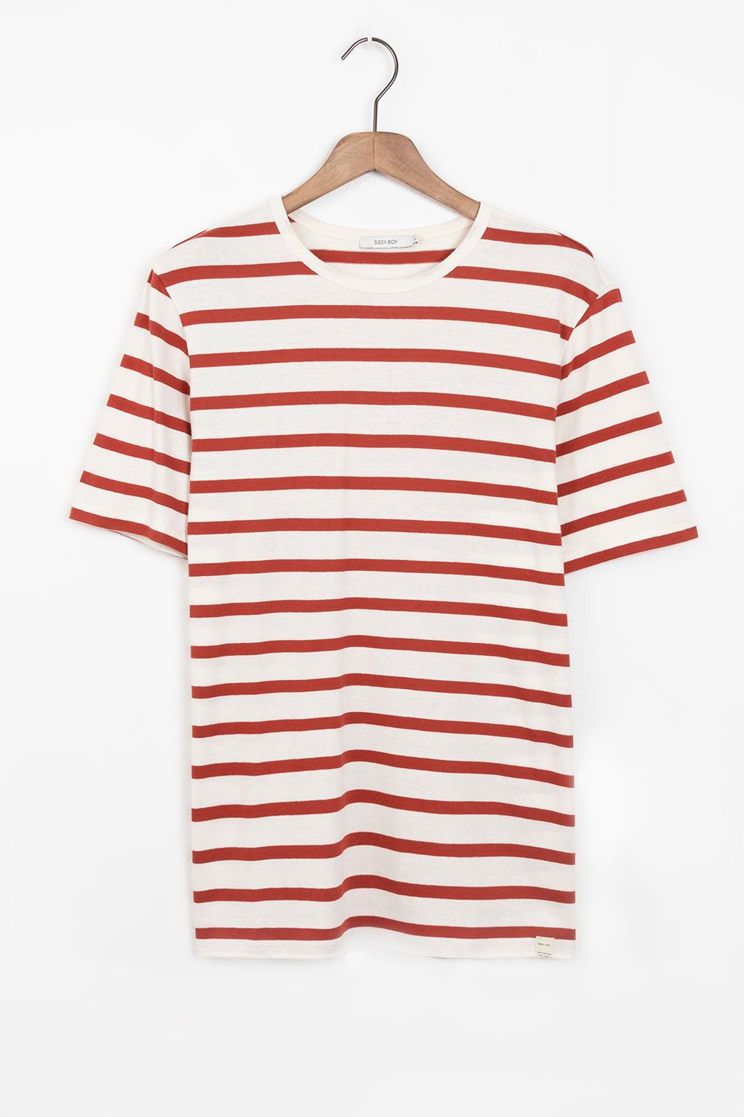 Donkerrood gestreept T-shirt