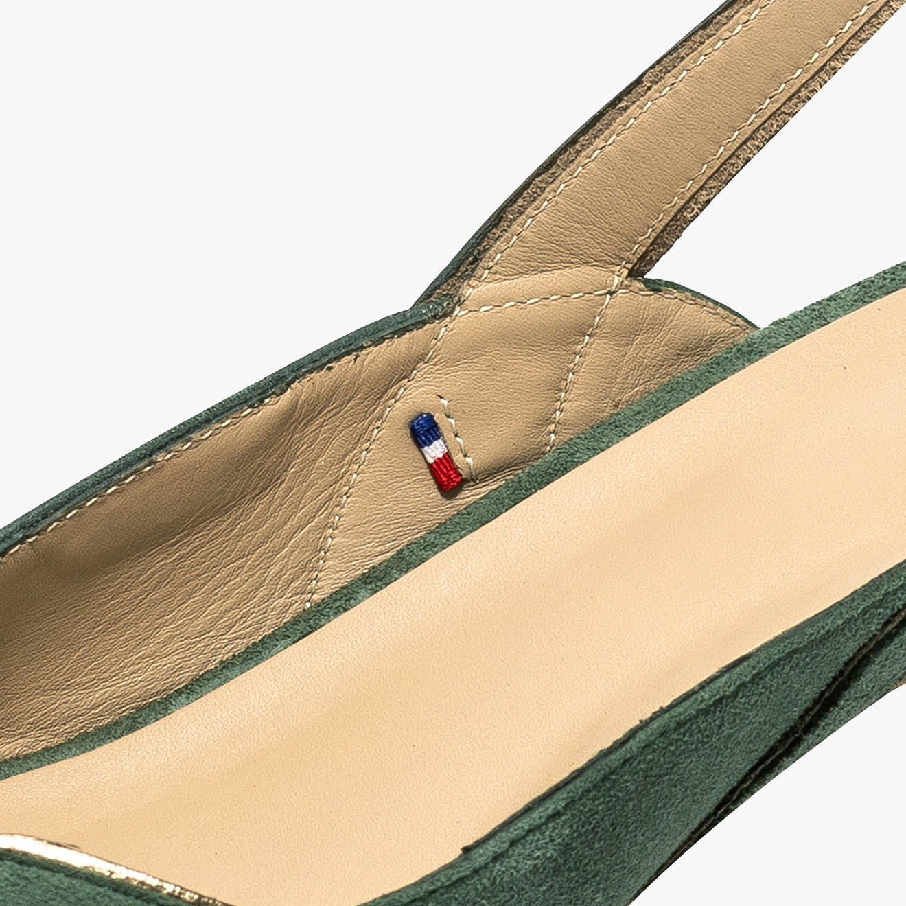 Bocage Slingbacks  de Cuir Hervea sauge