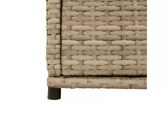 Armoire de rangement jardin beige 105x55x113 cm résine tressée