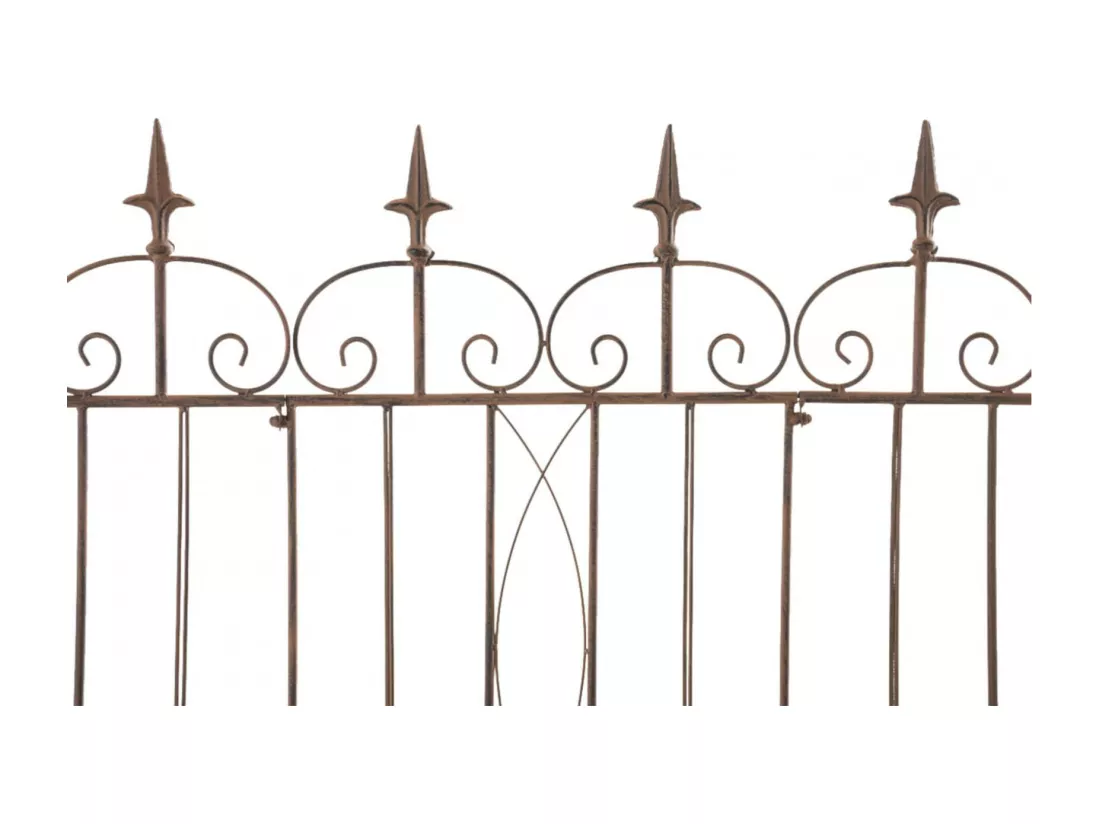 Lot de 4 Clôture de jardin - Métal & Métal - Marron antique - Mangold