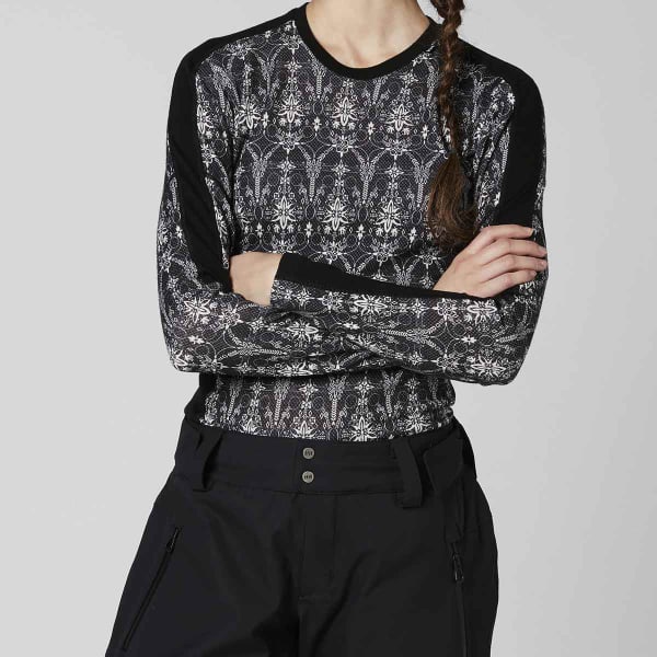 T-shirt thermique HELLY HANSEN HELLY HANSEN W HH LIFA MERINO GRAPHIC CREW BLACK / FROST PRINT 19 BLACK / FROST PRINT