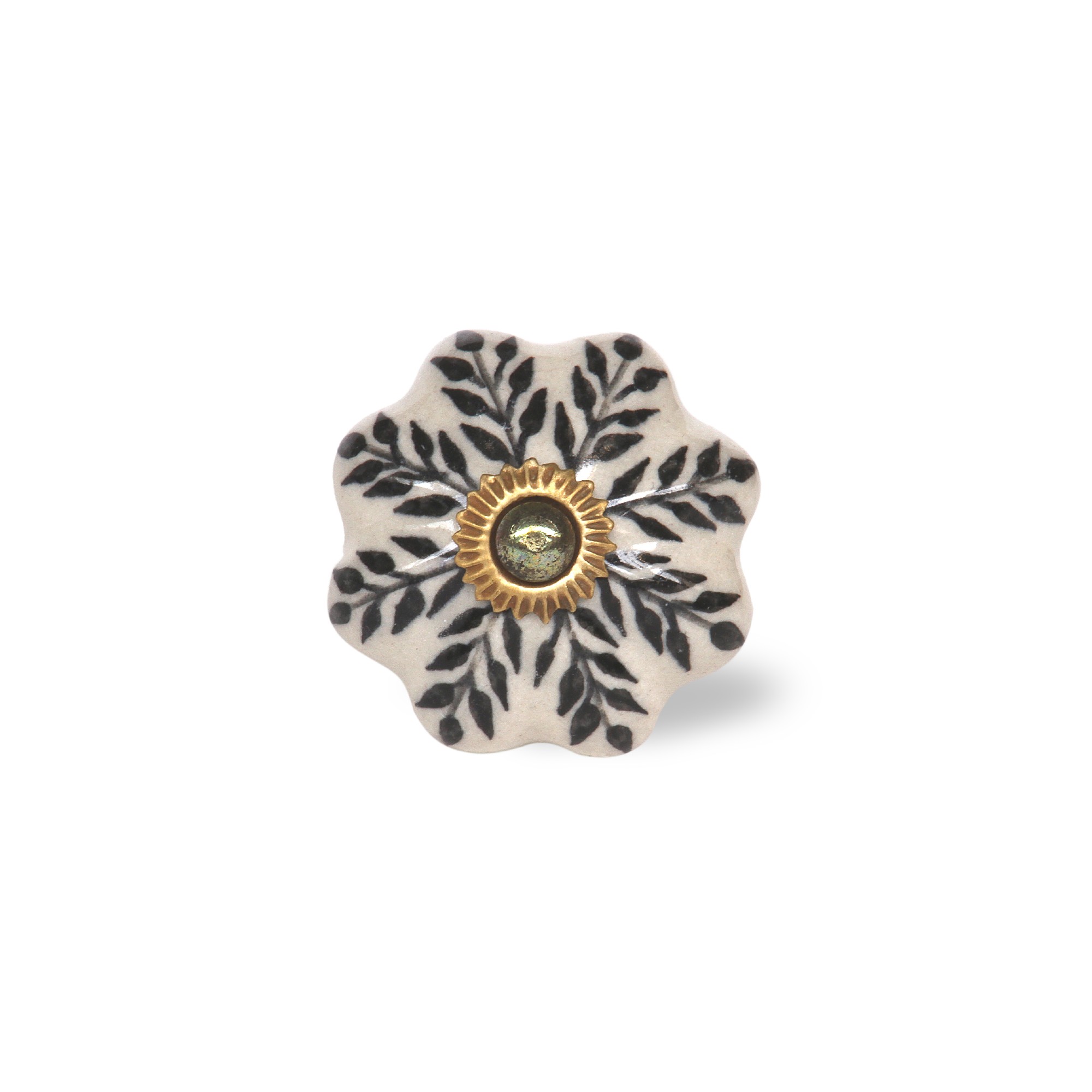 Knauf 'Blume', weiß, grau, Ø ca. 4 cm, H ca. 2 cm günstig bestellen