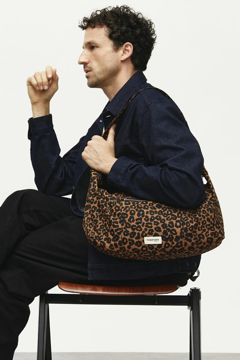 RIVDROITE<br>Bolsa transversal Charlot em lona estampada