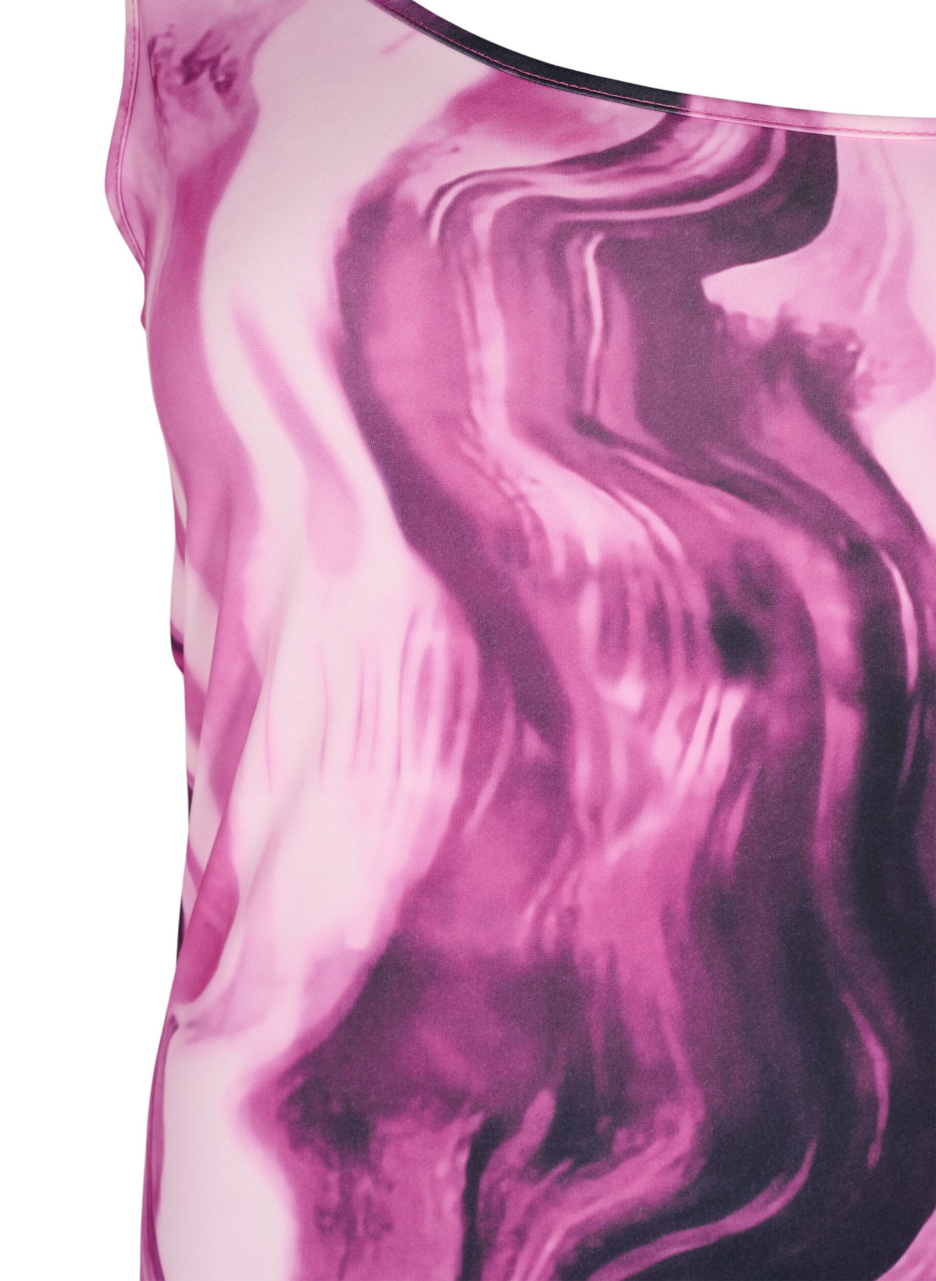 Tætsiddende one-shoulder kjole med print