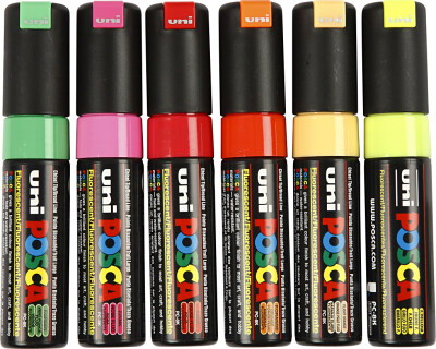Posca Tusch - Nr. Pc-8K - Tykkelse 8 MM - 6 Farver