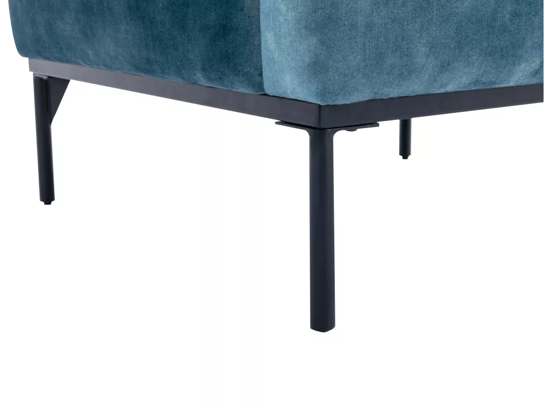 Fauteuil en velours bleu canard JOEL