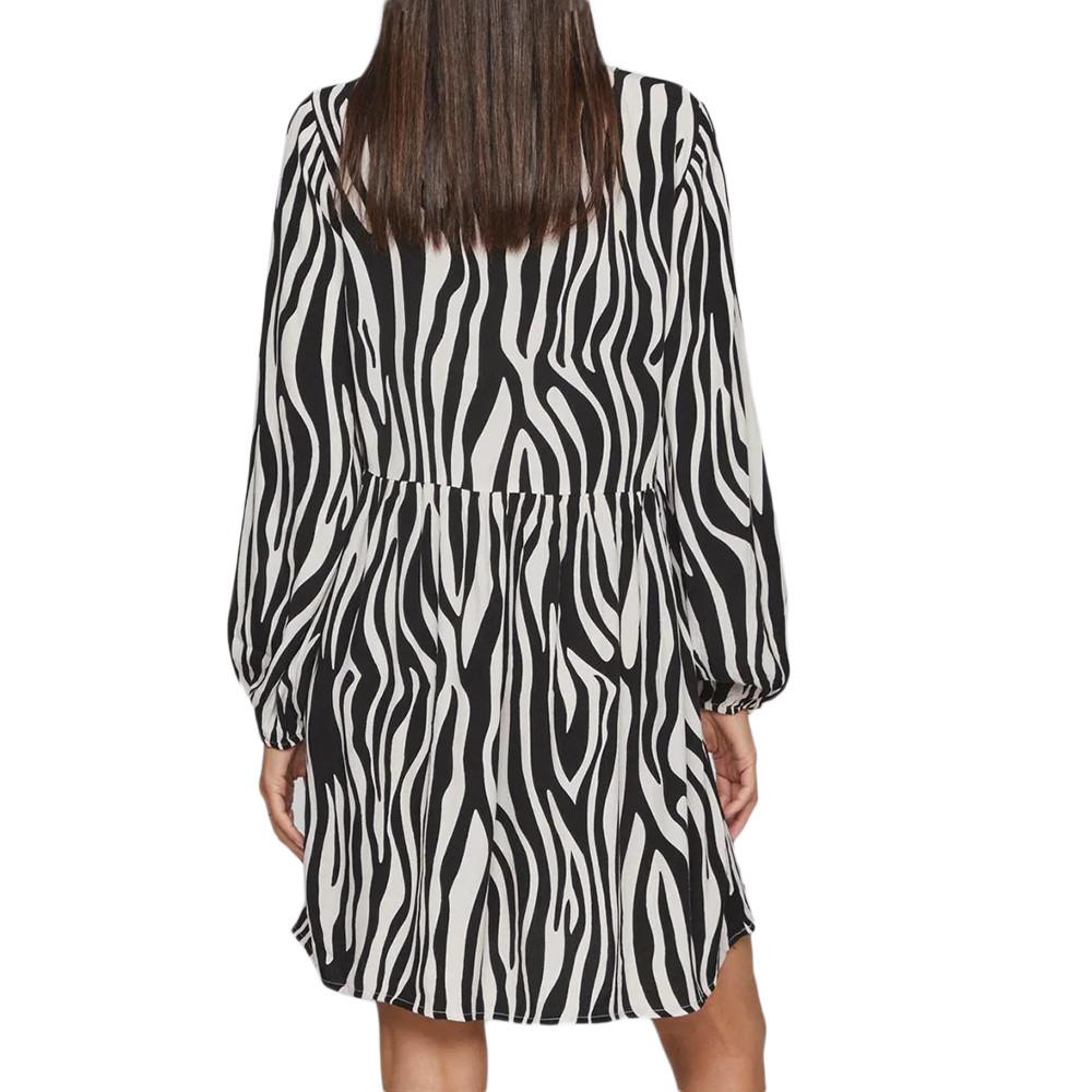 Vila Robe Noire/Blanche à Motifs Femme Vila Vifini
