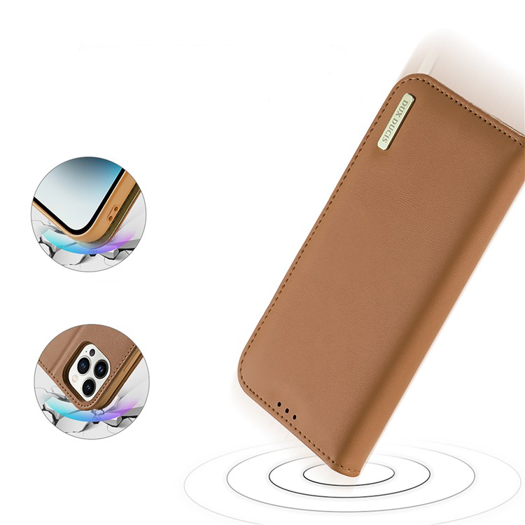 iPhone 15 Pro Max Flip Wallet Cover Echtleder Tasche (RFID Schutz) - Braun