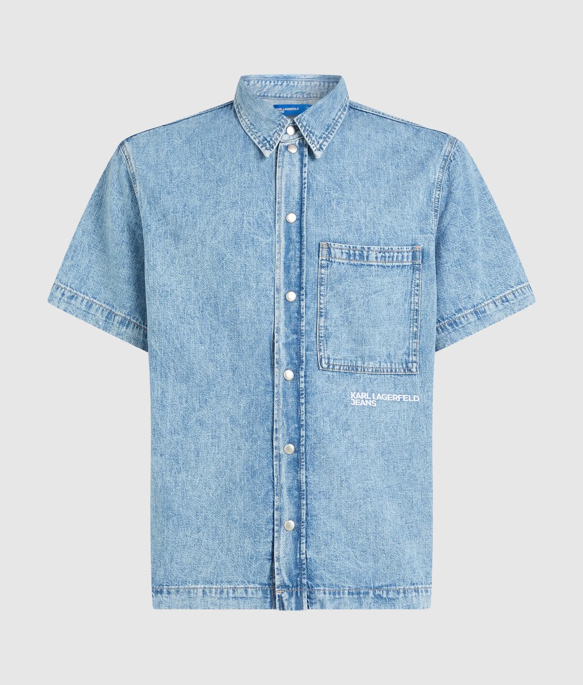 Denim shirt met korte mouwen